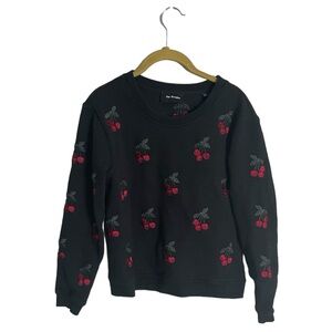The Kooples Black Sweater with Red Cherry Design
